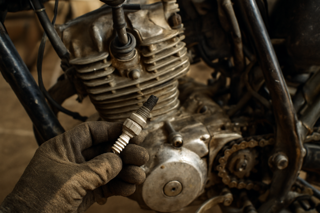 Moto bougie noire : causes, symptômes et solutions pour y remédier